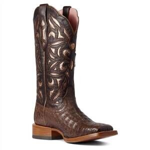 NEW ARIAT women's carmencita caiman belly square toe boots with tekstep comfort